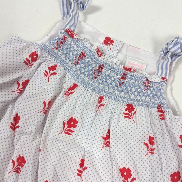 Janie and Jack Dress Baby Girls Size 6-12m Floral Sundress Smocked - Picture 2 of 5